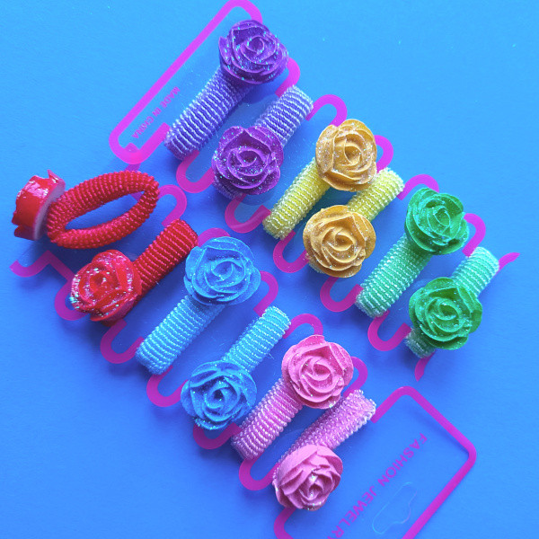Дитячі Гумки для Волос Троянда 25 мм 2 шт Різні Кольори, фото 1