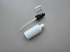 50 - 51 мл Круглий ПЕТ білий флакон з чорним розпилювачем спреєм 18/410 пластиковий, пластмасовий, фото 3