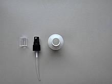 50 - 51 мл Круглий ПЕТ білий флакон з чорним розпилювачем спреєм 18/410 пластиковий, пластмасовий, фото 4