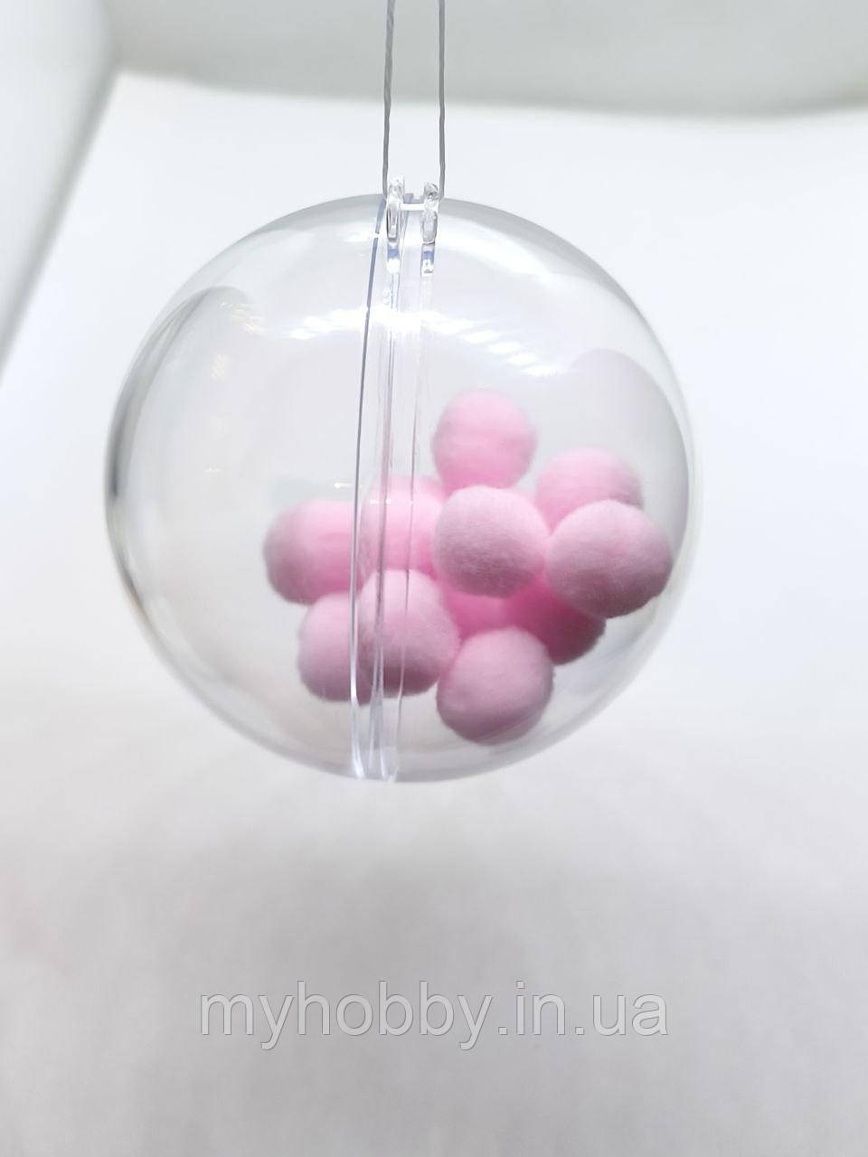 Куля пластикова прозора (2 половинки) 7см, фото 1