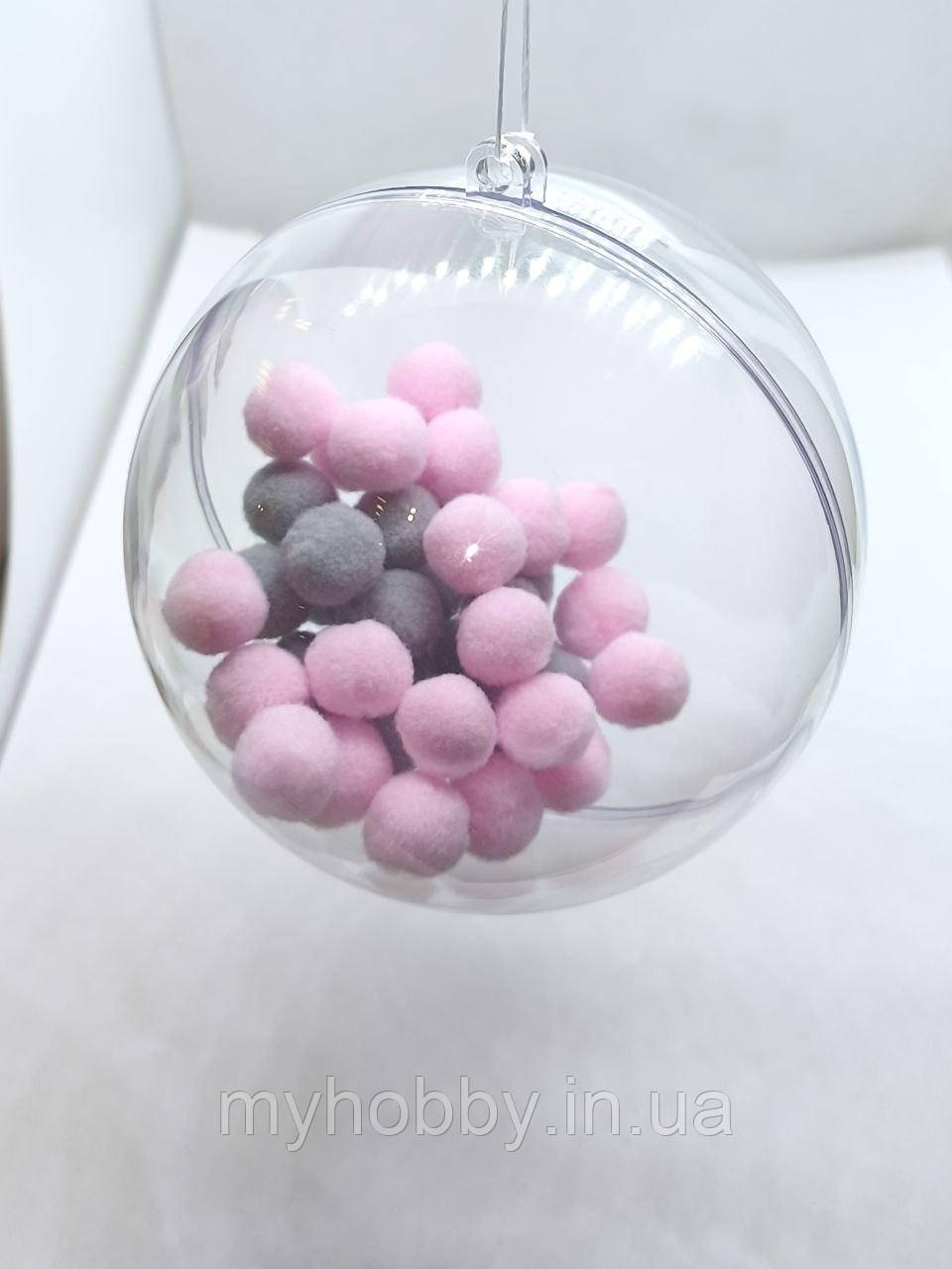 Куля пластикова прозора (2 половинки) 10см, фото 1