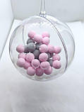 Куля пластикова прозора (2 половинки) 10см, фото 2