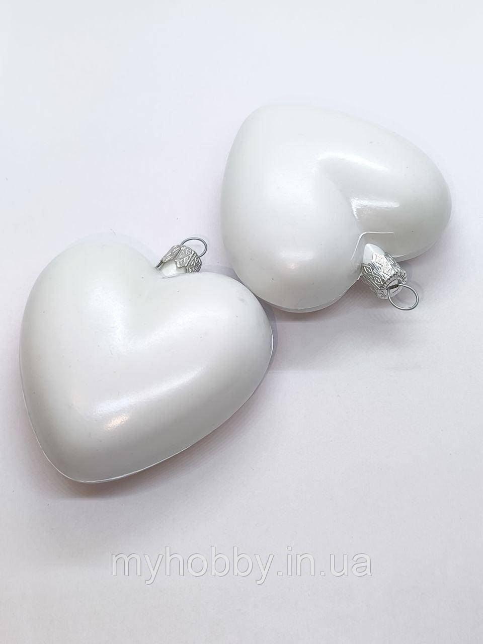 Серце пластикове біло-сіре 7см, фото 1