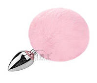 Анальна пробка з хвостом SKN-Z30 Pink для новачків безпечна і зручна для еротичних ігор