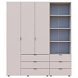 Шафа для одягу Гелар Кашемір 3ДСП з пеналом 1762х49.5х203.4. Шафа для одягу дводверна, фото 5