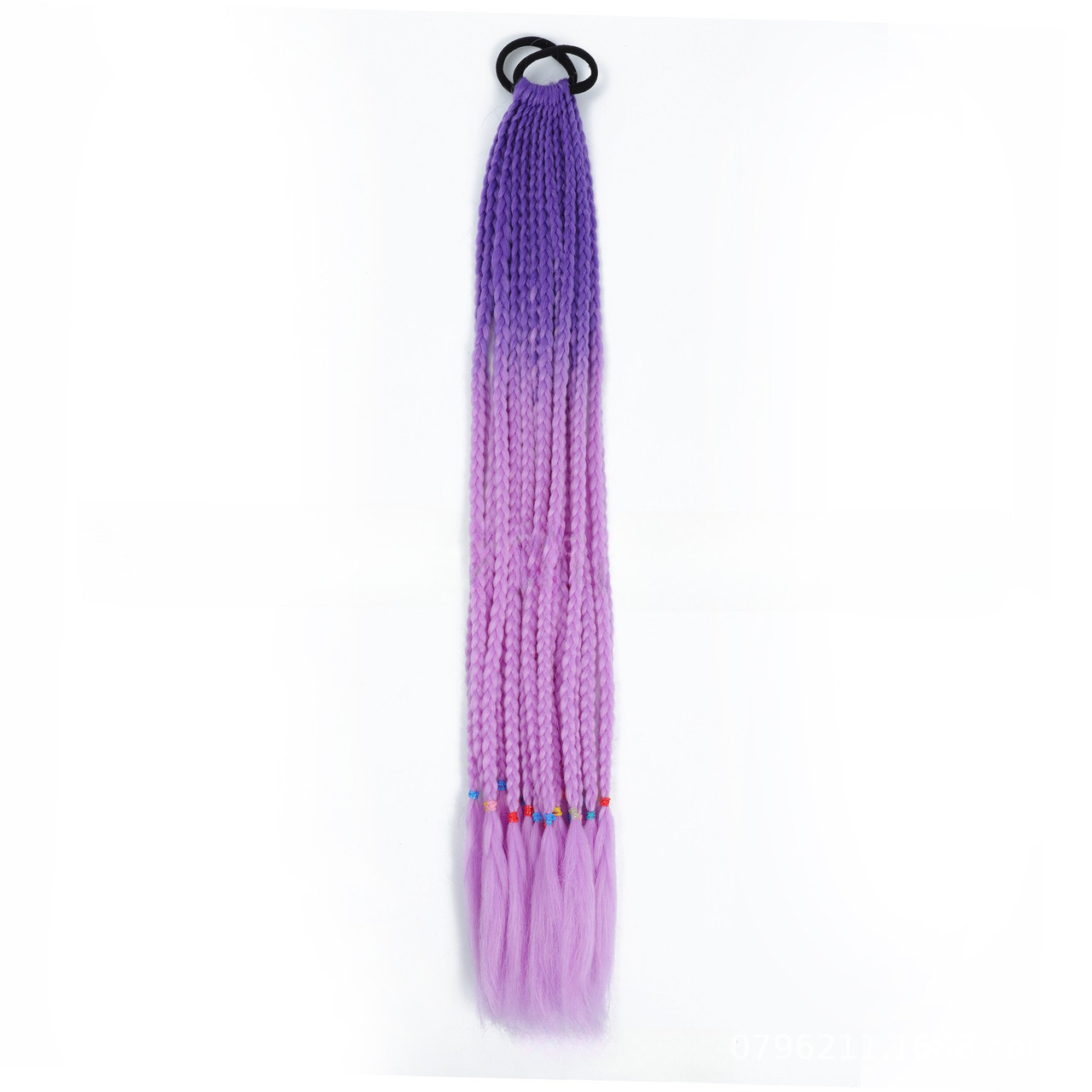 Канекалон на резинці 12шт. кіски зізі В47 фіолетовий світлий бузковий світлий хвіст афрокоси омбре 60см 50гр у зачіску ZiZi