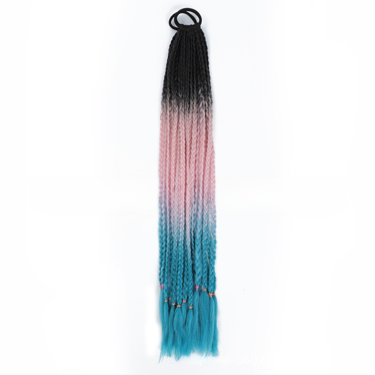 Канекалон на резинці 12шт. кіски зізі C2 чорний світлий рожевий бірюзовий хвіст афрокоси омбре 60см 50гр у зачіску ZiZi