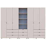 Шафа для одягу Гелар Кашемір 3+3ДСП з пеналом 292.4х49.5х203.4. Шафа для одягу дводверна, фото 3