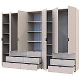 Шафа для одягу Гелар Кашемір 3+3ДСП з пеналом 292.4х49.5х203.4. Шафа для одягу дводверна, фото 5