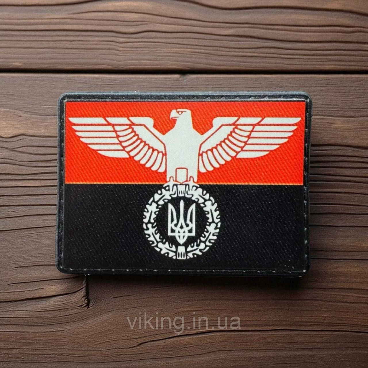 Патч / шеврон "Український орел" 2 червоно-чорний, фото 1