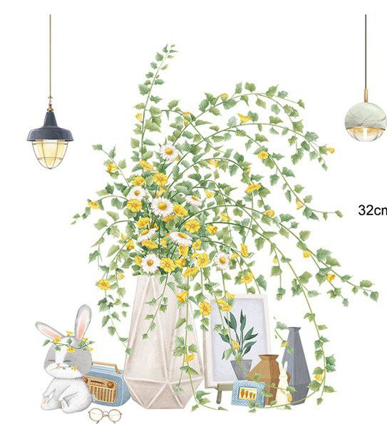 Вінілові наклейки VANSHE Польові квіти Кролик (лист 30 х 45 см) Б470-3 NXJY