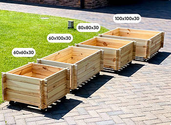 Дерев'яний ящик для саду, городу, дачі, тераси, балкону, квітів, рослин, зберігання, садовий вазон