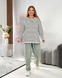 Лонгслів реглан смугастий