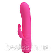 Вібратор із додатковим стимулятором клітора та 12 режимами вібрації Pretty Love Tim Vibrator Pink – для яскравих фантазій, фото 3