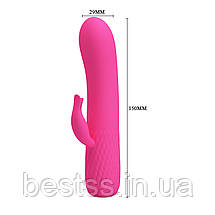 Вібратор із додатковим стимулятором клітора та 12 режимами вібрації Pretty Love Tim Vibrator Pink – для яскравих фантазій, фото 5