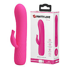 Вібратор із додатковим стимулятором клітора та 12 режимами вібрації Pretty Love Tim Vibrator Pink – для яскравих фантазій
