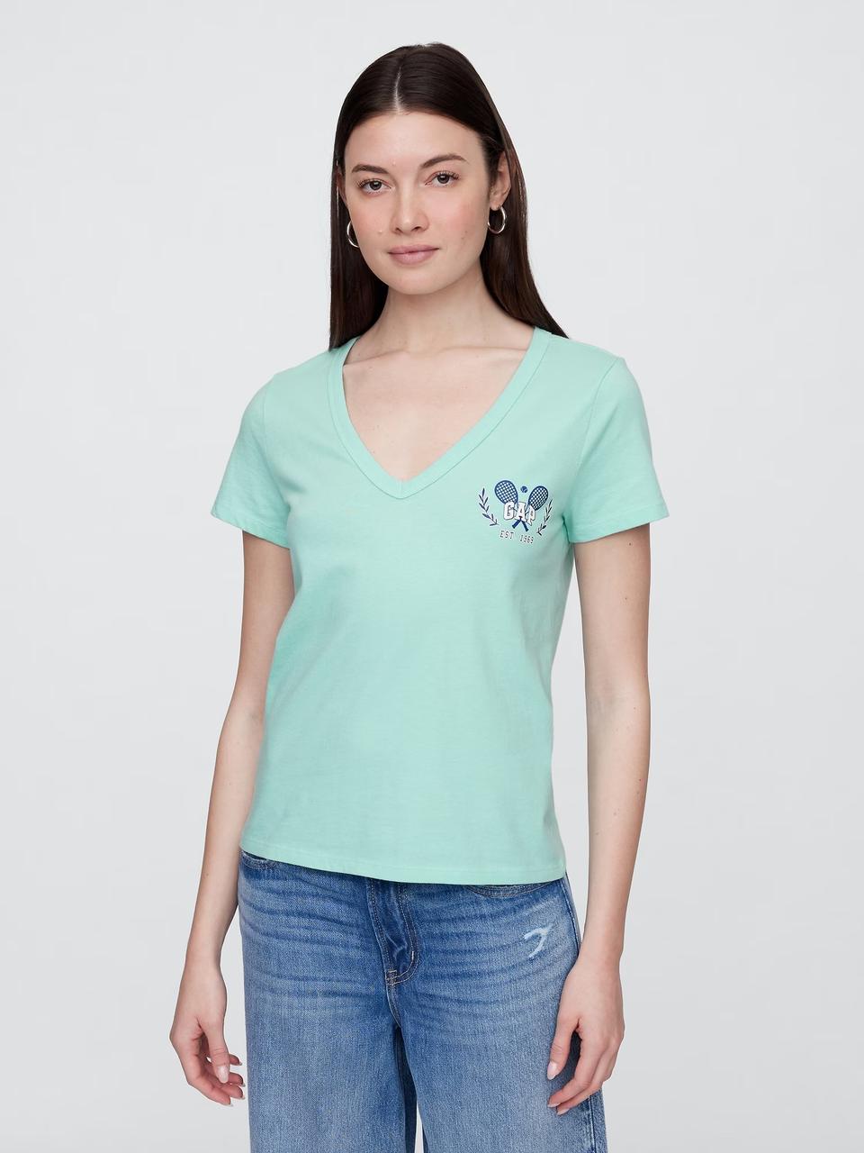 Жіноча футболка GAP з логотипом 1159842382 (Зелений S), фото 1