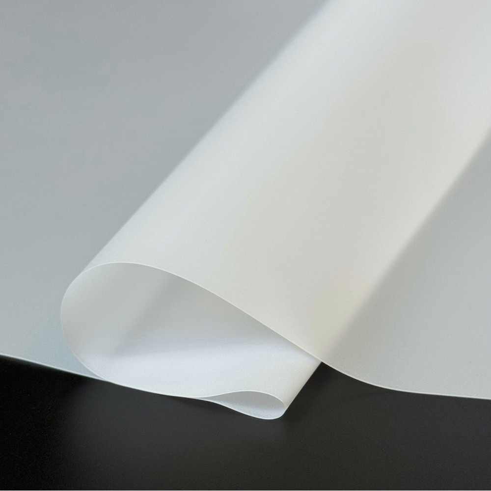 Флористична калька плівка для упаковки квітів, матова напівпрозора, 56х56 см, біла (20 листів), фото 1