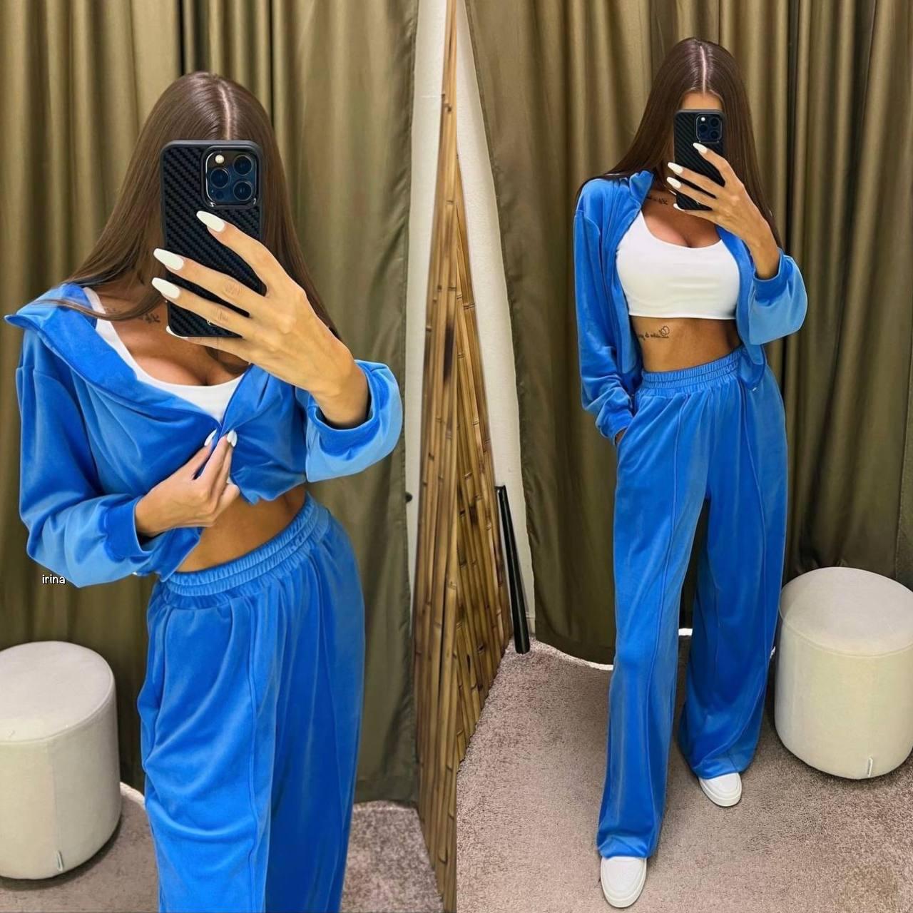 Костюм велюровий спортивний в кольорах 9926, фото 1