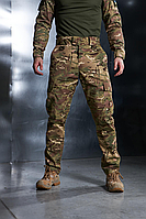 Тактичні штани ріп-стоп мультикам чоловічі, військові польові штани з тканини rip stop з кишенями