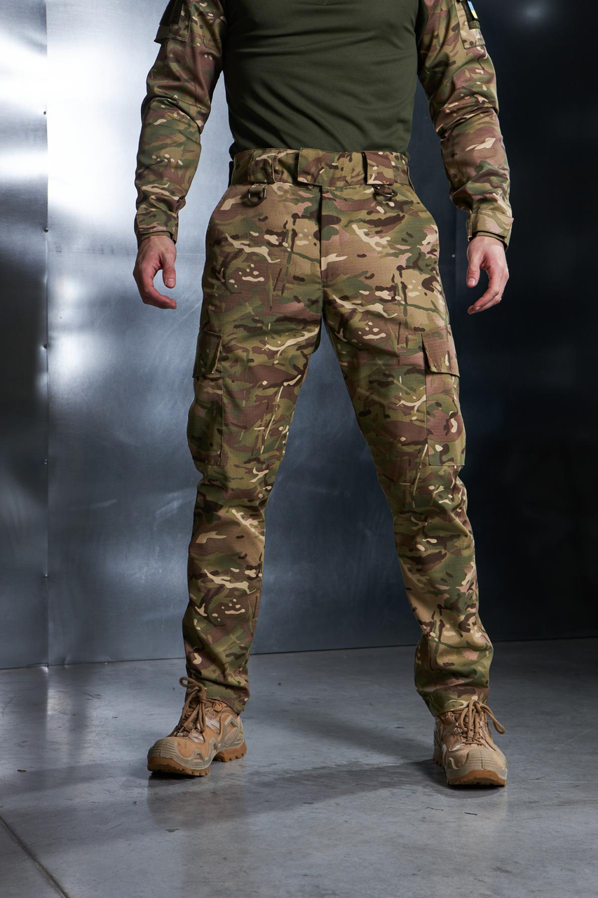 Тактичні штани ріп-стоп мультикам чоловічі, військові польові штани з тканини rip stop з кишенями - фото 1 - id-p2738170746