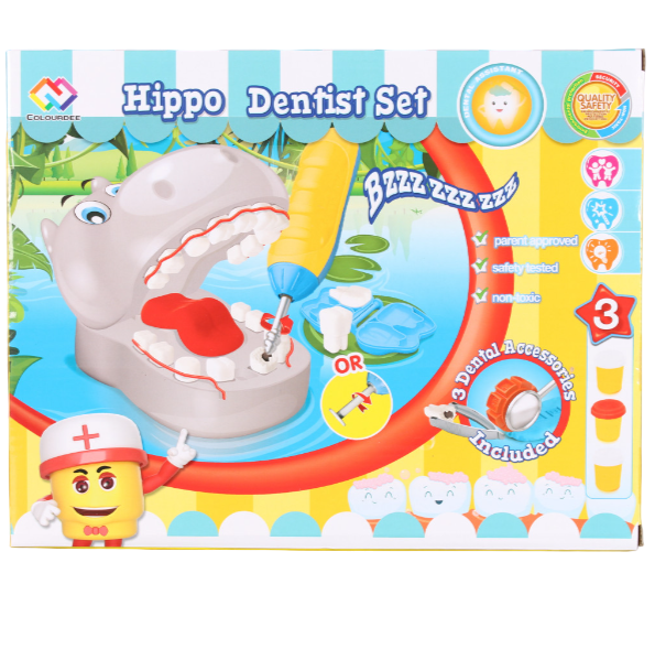 Набір тесту для ліплення 3 баночки Стоматолог для бегемота Play-Doh