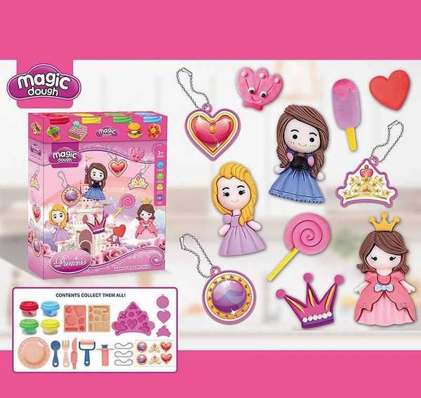 Набір тіста для ліплення 4 баночки з формами Принцеси