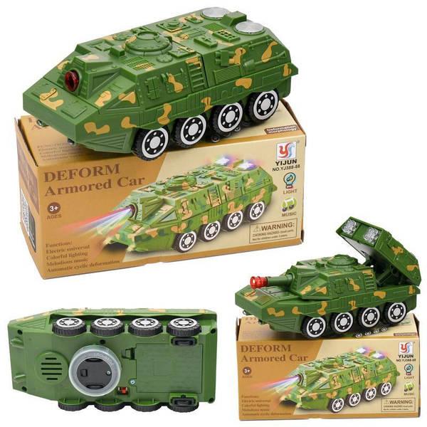 Іграшка Танк зі звуком та підсвічуванням на батарейках YJ 388-58 Зелений
