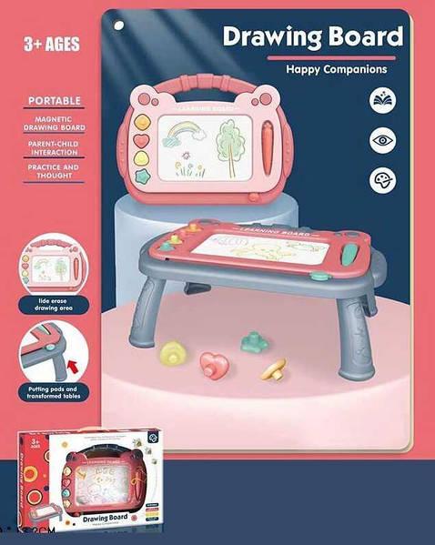 Столик для малювання з магнітною дошкою дитячий зі штампами Drawing Board