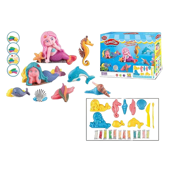 Набір тіста для ліплення 12 кольорів 8 форм