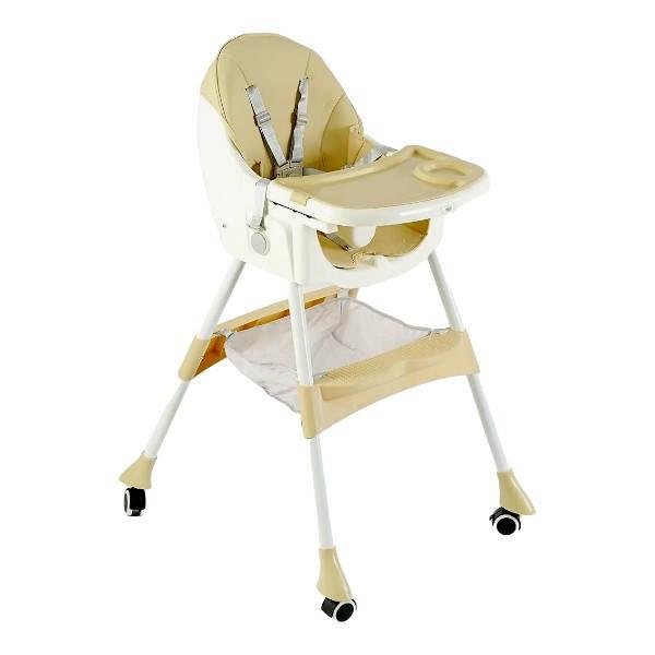 Стільчик для годування зі знімним столиком на коліщатках 95*61*76см Toti FR-40735 Бежевий