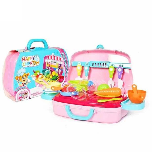 Набір іграшковий Кухня в рожевій валізі з білою ручкою