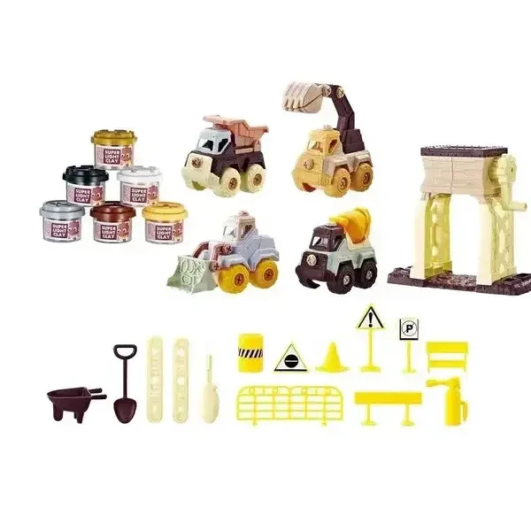 Набір тіста для ліплення 6 кольорів Будівельна площадка з формами