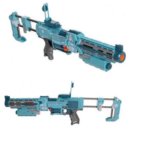 Іграшковий автомат з м'якими патронами 20шт та лазерним прицілом Blaze Storm Блакитний