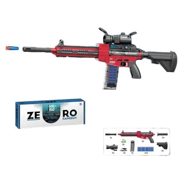 Іграшковий автомат з оптичним прицілом і м'якими патронами на присосці 12шт Gameday М-416 Червоний