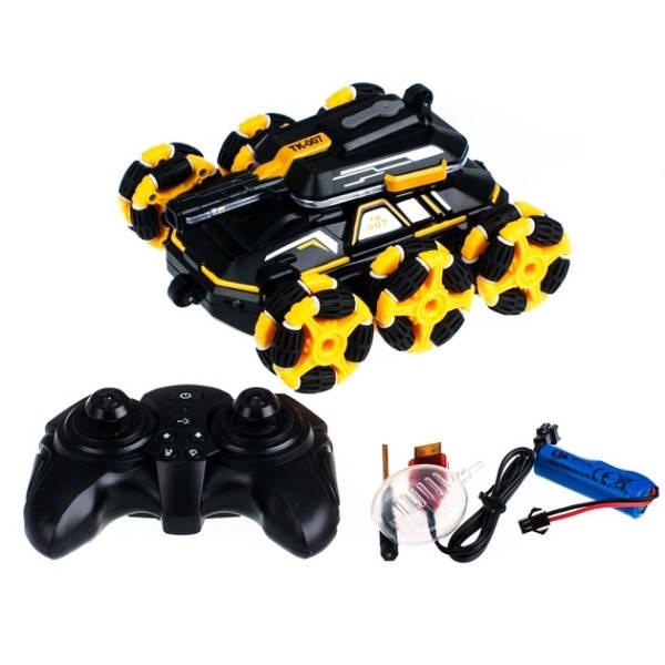 Танк стріляючий тривісний з парою на радіокеруванні TK-007 Чорний з жовтим