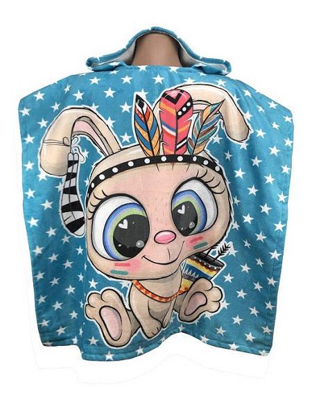 Пончо пляжне дитяче Кролик хлопчик Махра/велюр