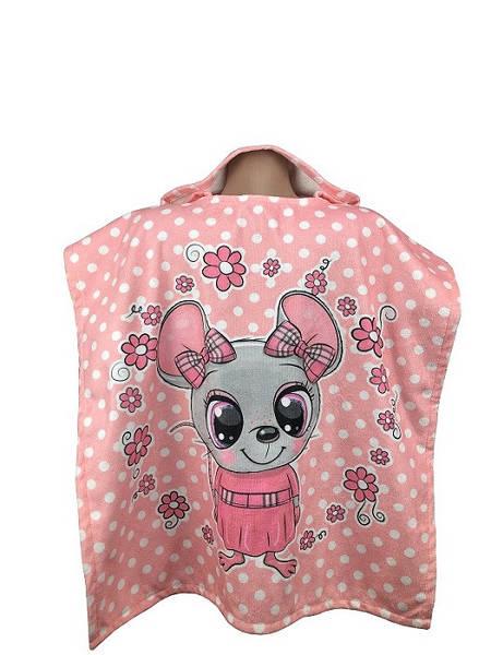 Пончо пляжне дитяче Мишка Махра/велюр