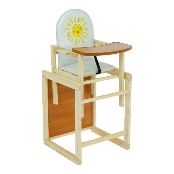 Стільчик-трансформер для годування Сонечко шкірзам 2в1 №2012 ТМ "Мася" Білий