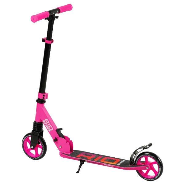 Самокат двоколісний з алюмінієвим гальмом R-21071 Best Scooter Чорний з рожевим