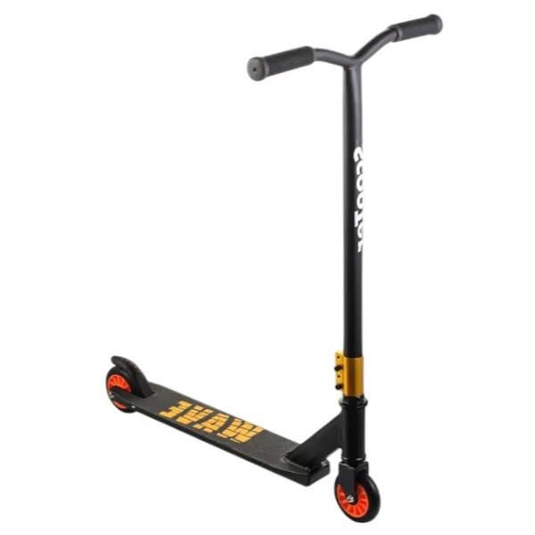 Самокат трюковий, колеса PU 10см Чорний з оранжевим