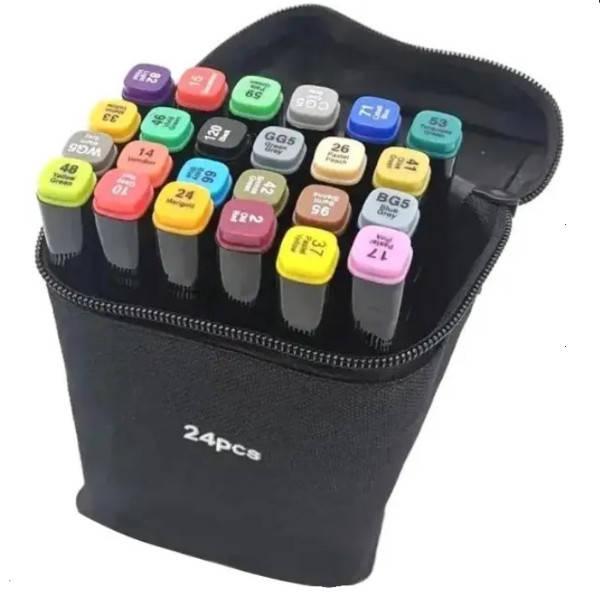 Набір маркерів для малювання та скетчингу на спиртовій основі 24 штуки