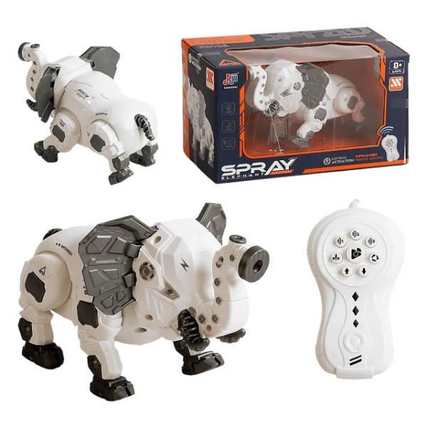 Слон на радіокеруванні акумуляторний інтерактивний з парою 128 A-40 Білий