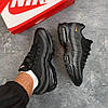 Nike Air Max 95 black grey чоловічі кросівки Найк аір макс чорні з сірим на осінь, фото 8