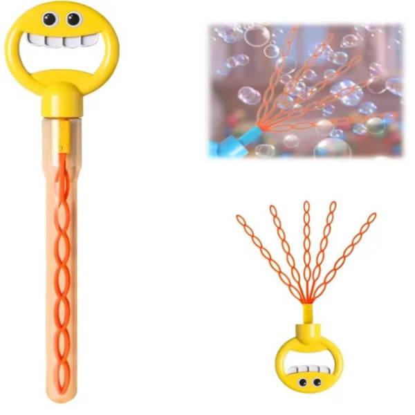 Паличка з ємністю для мильних бульбашок 32 отвори Жовта