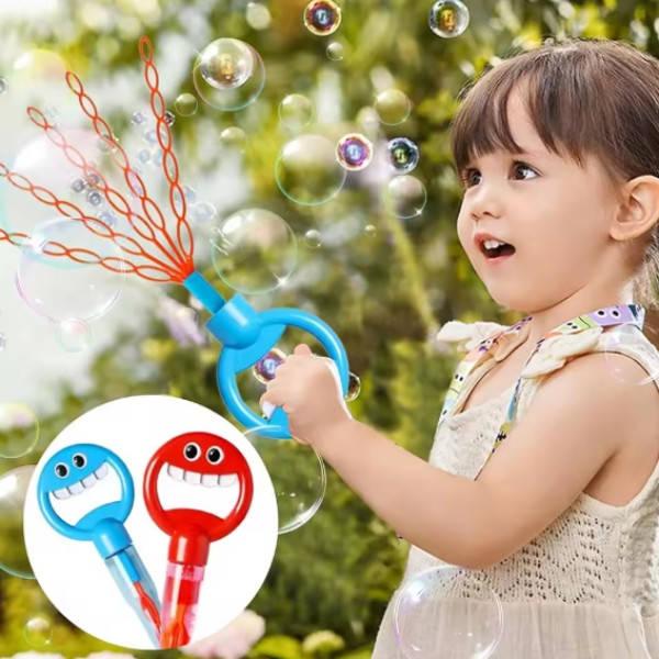 Паличка з ємністю для мильних бульбашок 32 отвори Блакитна