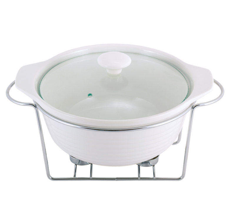 Марміт керамічний круглий 32 * 14,5 * 24см Kamille 2,4 л з підставкою, фото 1