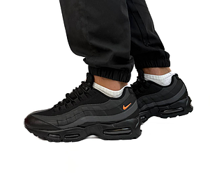 Nike Air Max 95 black grey чоловічі кросівки Найк аір макс чорні з сірим на осінь