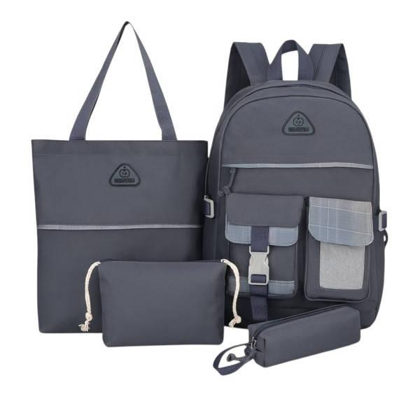 Набір шкільний рюкзак 4в1, сумка, клатч, пенал MFG-2-614 Grey Сірий