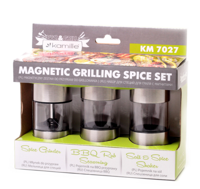 Набір для спецій Kamille (3 предмети) млин, перечниця, сільниця, фото 1
